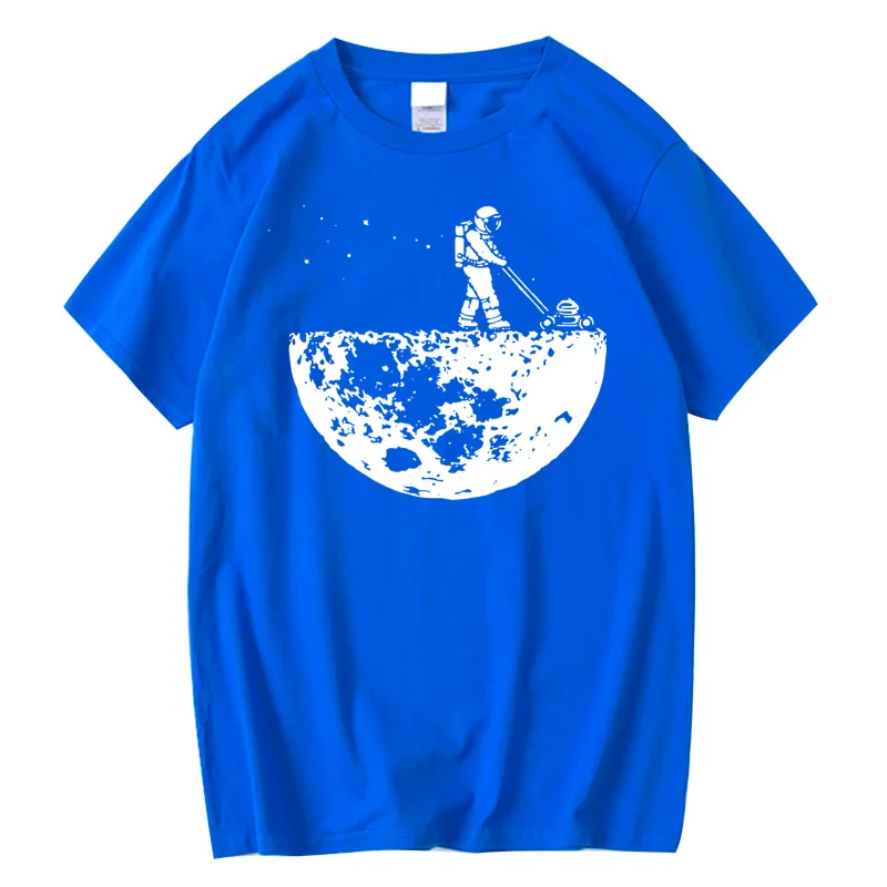 Футболка мужская хлопковая с круглым вырезом и принтом лунного очистителя
