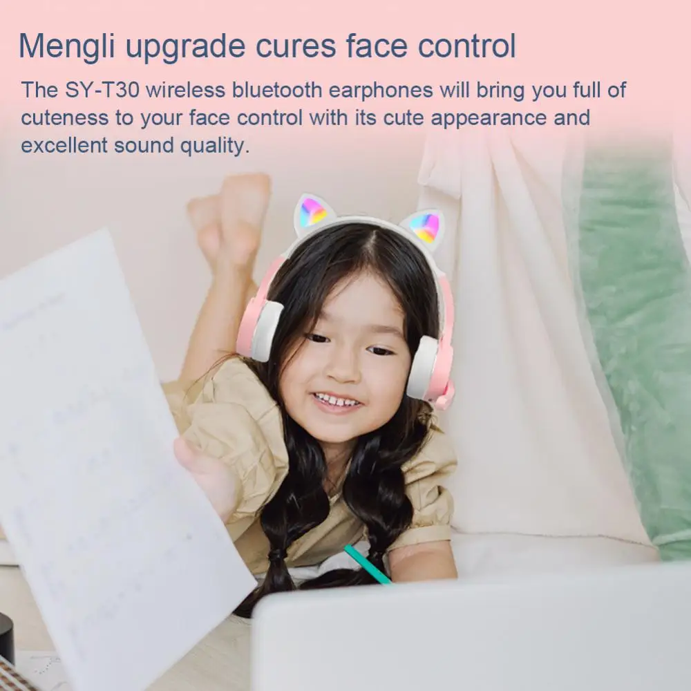 

Over-ear With Mic Wireless Earphone Bass Helmets Headphone For Kids Girls Gifts Hifi Music Stereo Gaming Headset