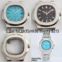 nh35 case 41mm mens watch case s dial luminous hands stainless steel watch for nh35 movement miyota8215 watch accessories part