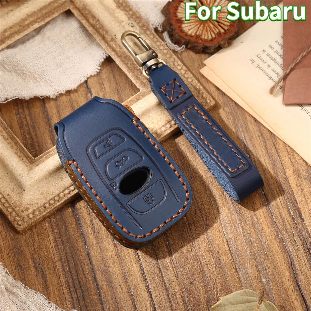 Leder Auto Schlüssel Fall Abdeckung für Subaru BRZ Forester Impreza STi WRX Xv cross Legacy Outback 2015-2018 Zubehör keychain