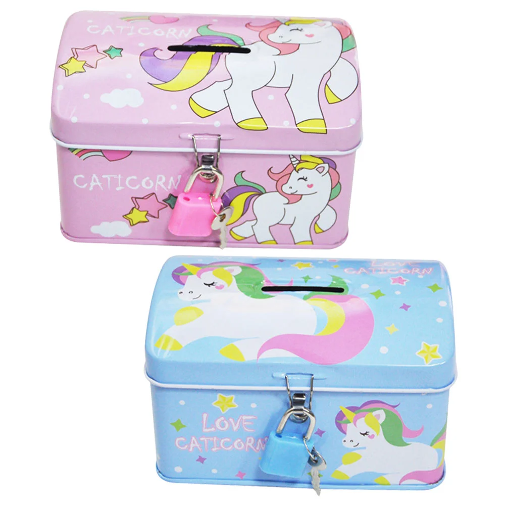 

2 Pcs Excellent Chic Cartoon Banks For Kids Coin Bank for Gift Girl