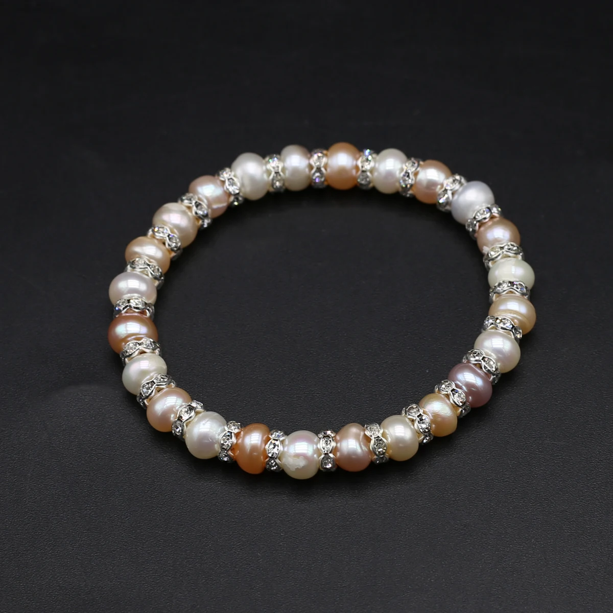 

Natural Freshwater Pearl Bracelets Friendship Bracelets Cuff Bangles Wrap Beads Elastic String Jewelry Women Bracelets 6-7mm