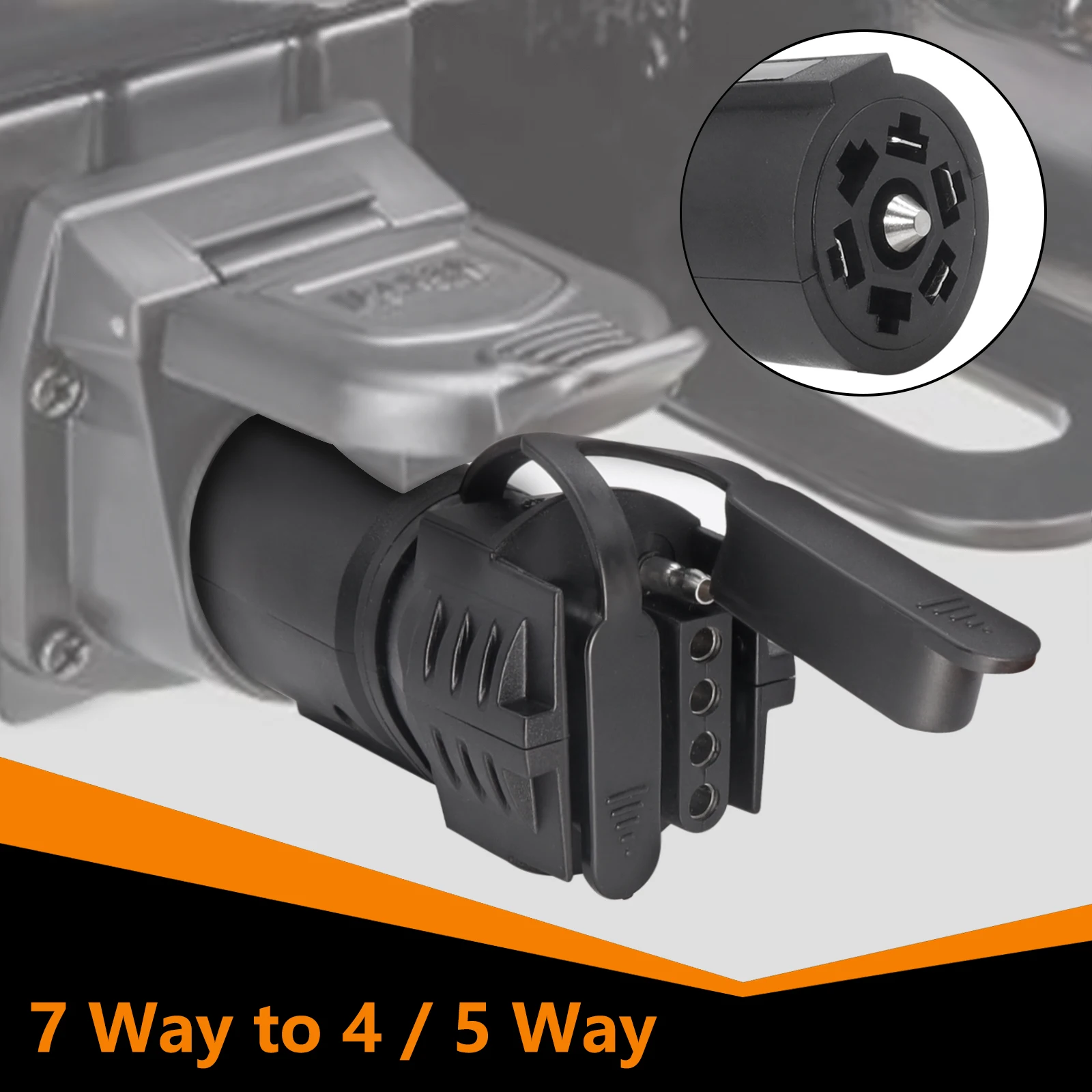 

7-контактный переходник с лезвием на 4-контактный 5-контактный плоский адаптер для прицепа, вилка освещения для каравана, автофургона, буксирный грузовик, лодка, адаптеры, разъем, пылезащитная крышка