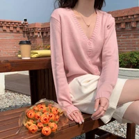 2022 new spring casual women sweater chic retro v neck knit cardigan crop top female y2k short cashemere feminina pull mujer