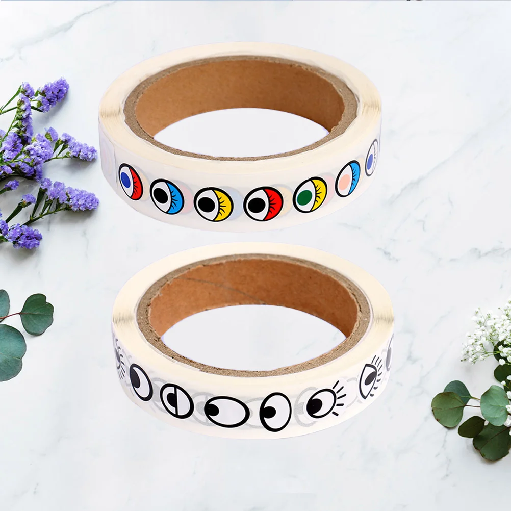 

Colorful Eye Stickers Labels, Eyes Self Adhesive Stickers, Cartoon Sticker for Crafts, Toys and Home Decoration- 2 Rolls/
