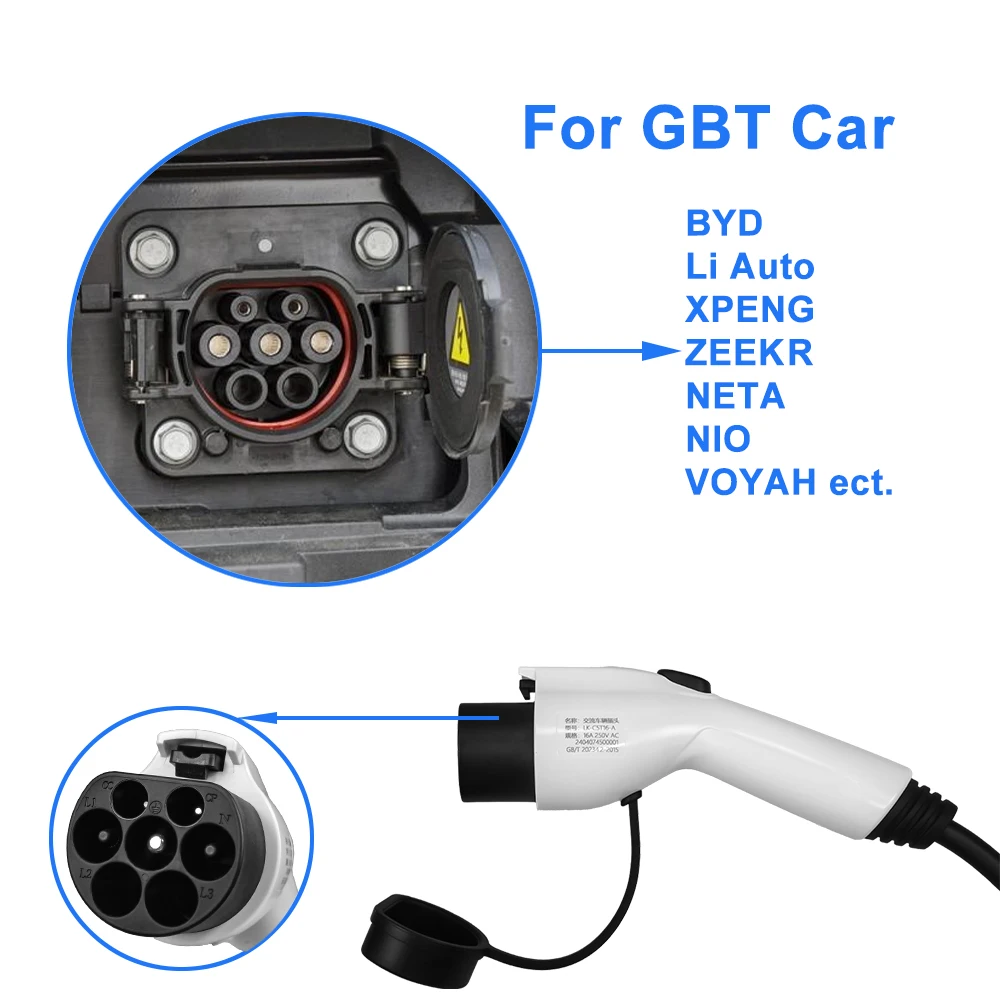 Teschev портативное зарядное устройство для электромобиля GBT 220 в 230 В кабель быстрой