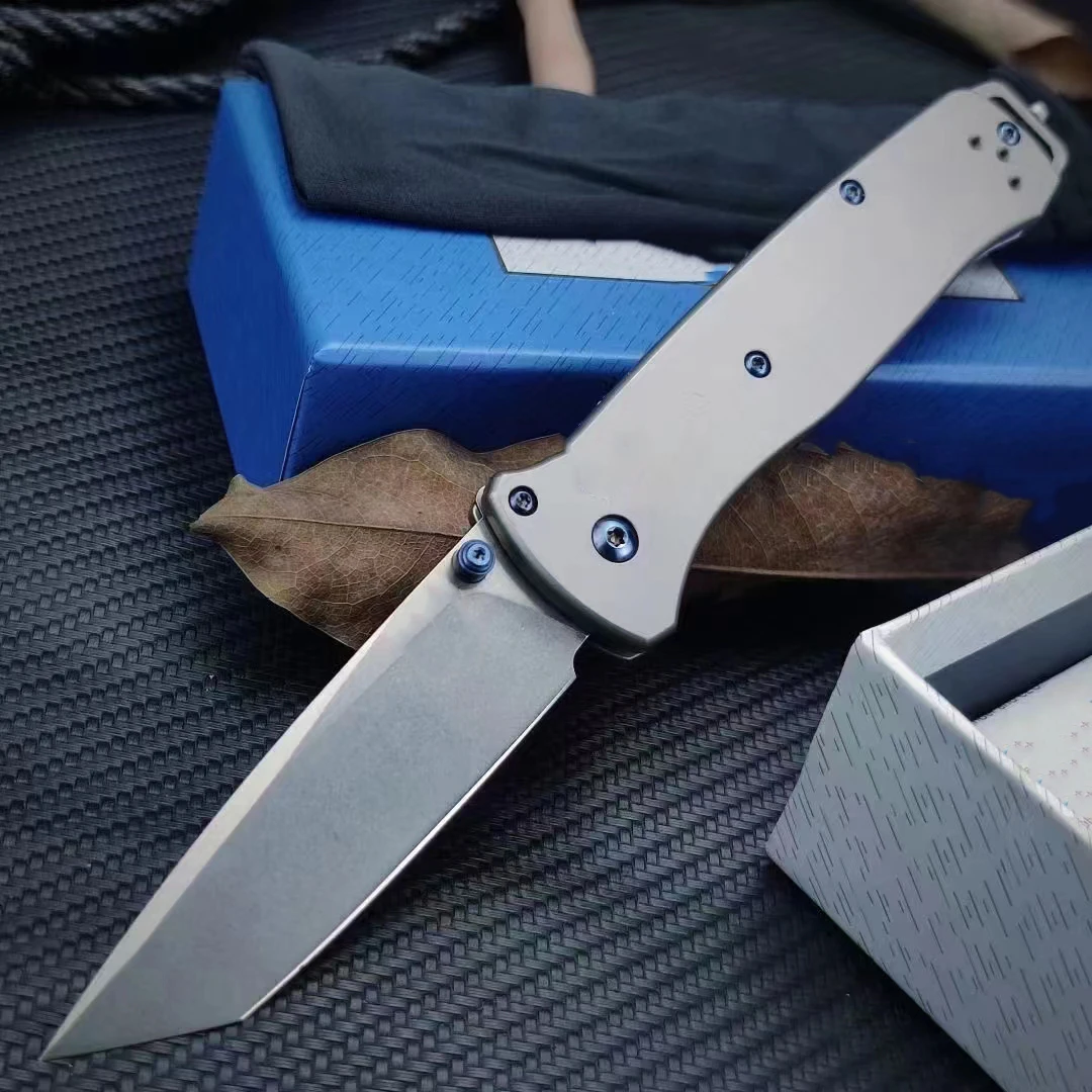 New BM 537 Tactical Folding Knife Titanium Handle Outdoor Camping Safety Defense Pocket Knives EDC Tool