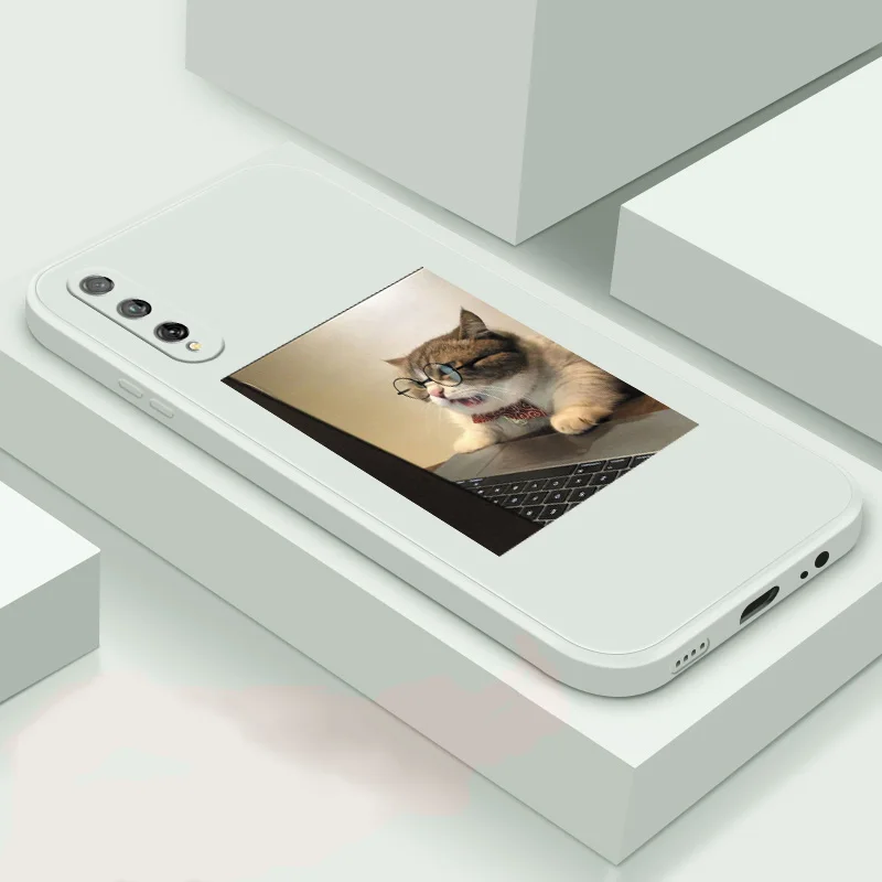 

For Huawei Y8P Y9 2018 Y9 2019 Y9 Prime 2019 Case TPU Silicone Phone Shell Glasses Cat Back Cover Phone Case Cut Animals Case