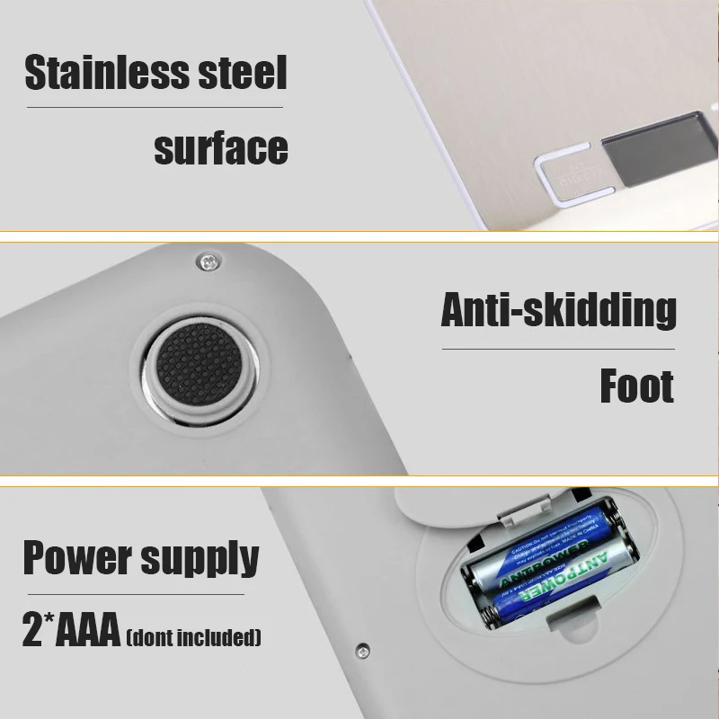 Дешево Электронные кухонные весы, Точный Цифровой безмен из нержавеющей стали, максимальный вес 5/10 кг, ЖК-дисплей, отображение в граммах