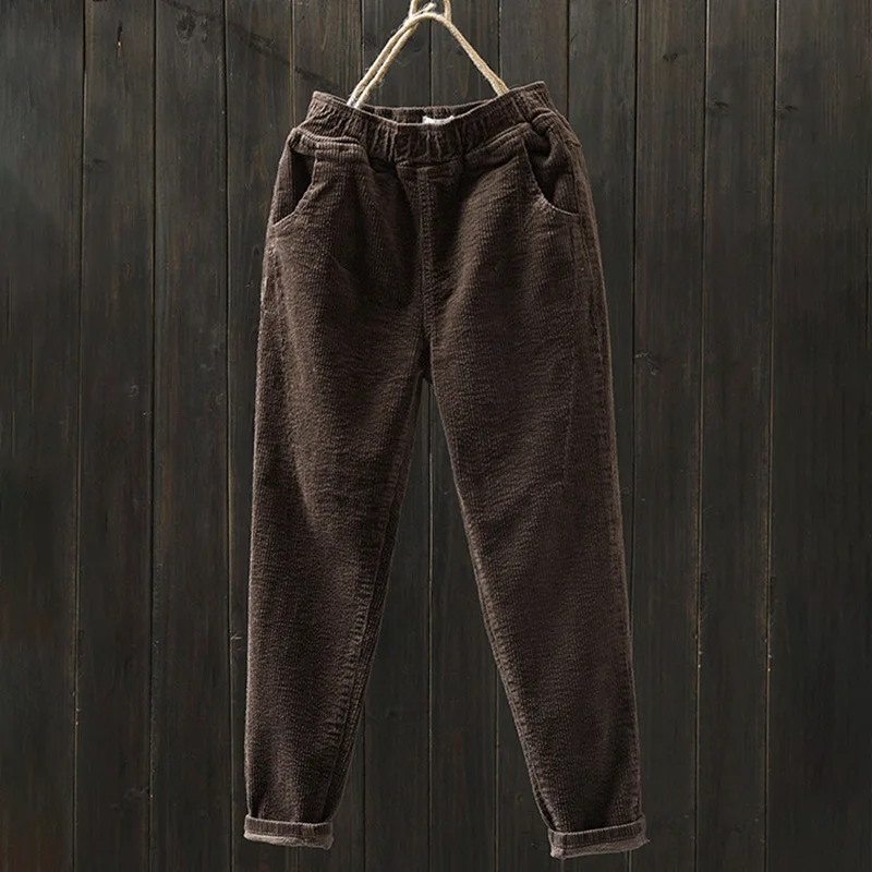 Autumn and Winter 2022 New Casual All-match Pencil Pants Straight-leg Loose Corduroy Trousers Streetwear Women