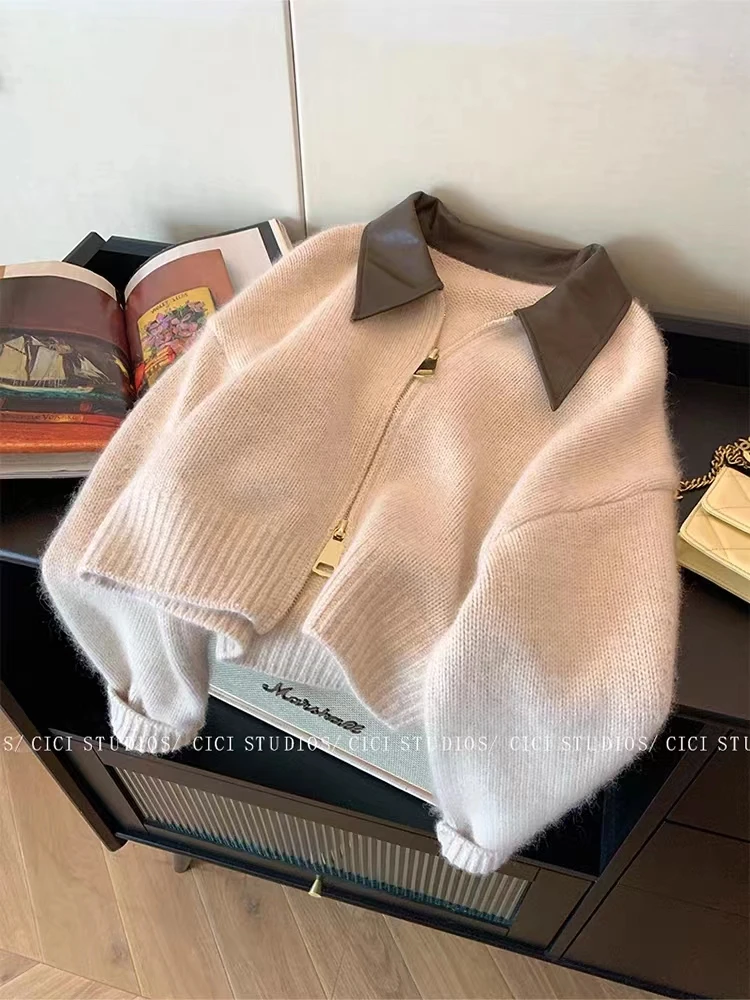 Женский свободный кардиган вязаный свитер элегантный осень/зима 2024