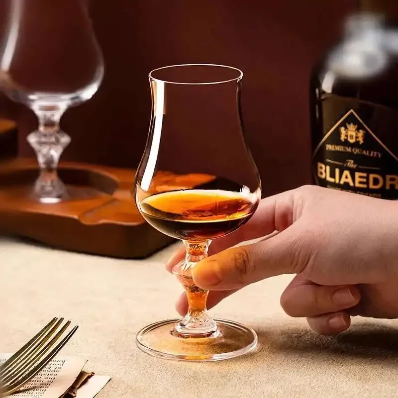 Фото Хрустальные бокалы для виски Macallan с подарочной коробкой, эксклюзивные дегустационные чаши King, роскошные резные бокалы для виски и бренди, фужеры №2