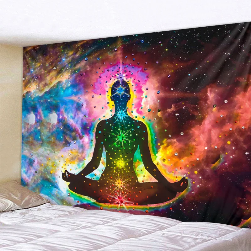 

Meditation Seven Chakra Tapestry Indian Buddha Wall Decoration Mandala Tapestry Witchcraft Bohemian Hippie Home Decor Yoga Mat