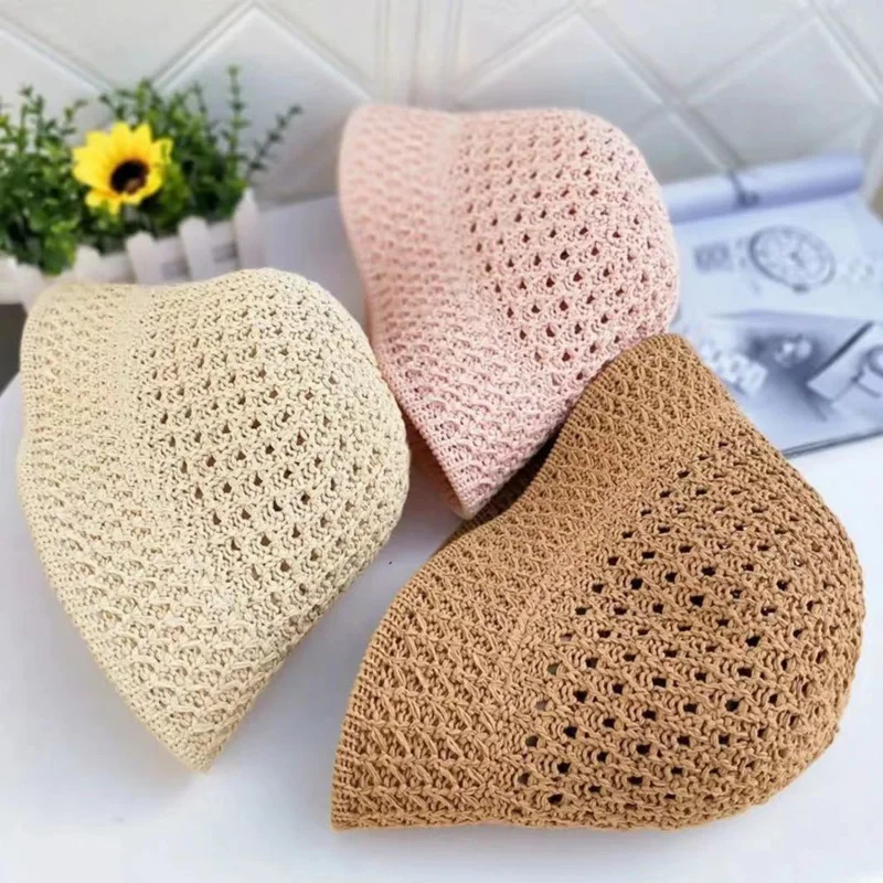 

Simple Girl Sun Hat Wide Brim Floppy Summer Hats for Women Beach Panama Straw Dome Weave Bucket Hat Femme Shade Hat Women Hats