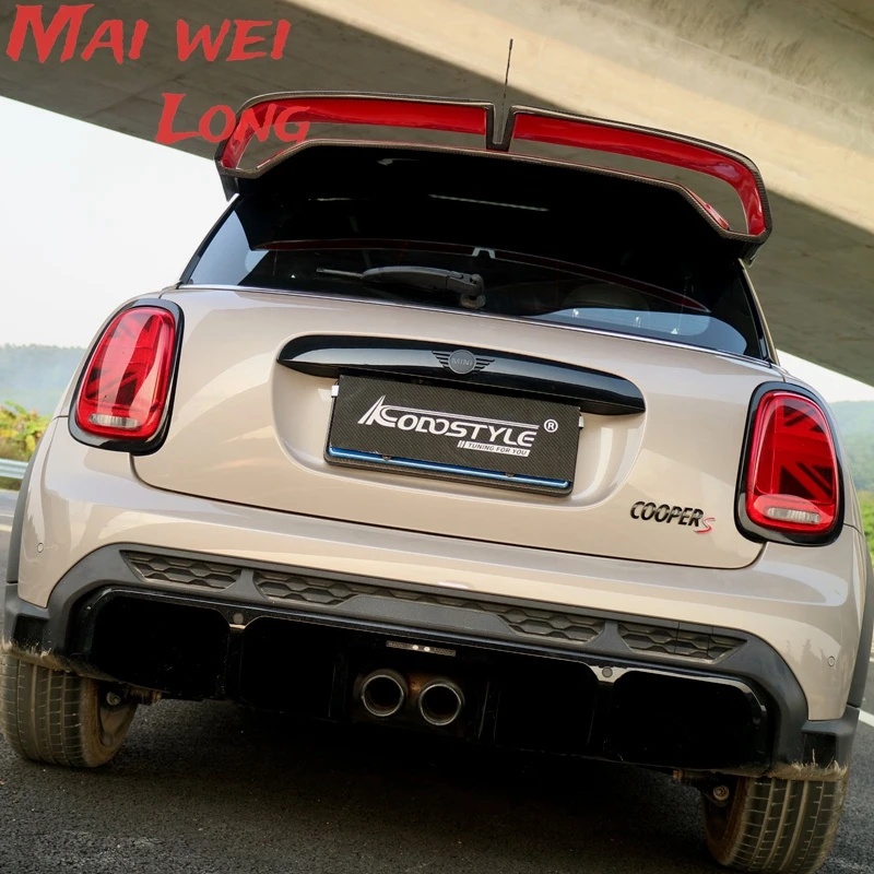 УГЛЕРОДНЫЙ глянцевый задний спойлер F55 F56 крыло крыши внешние автомобильные