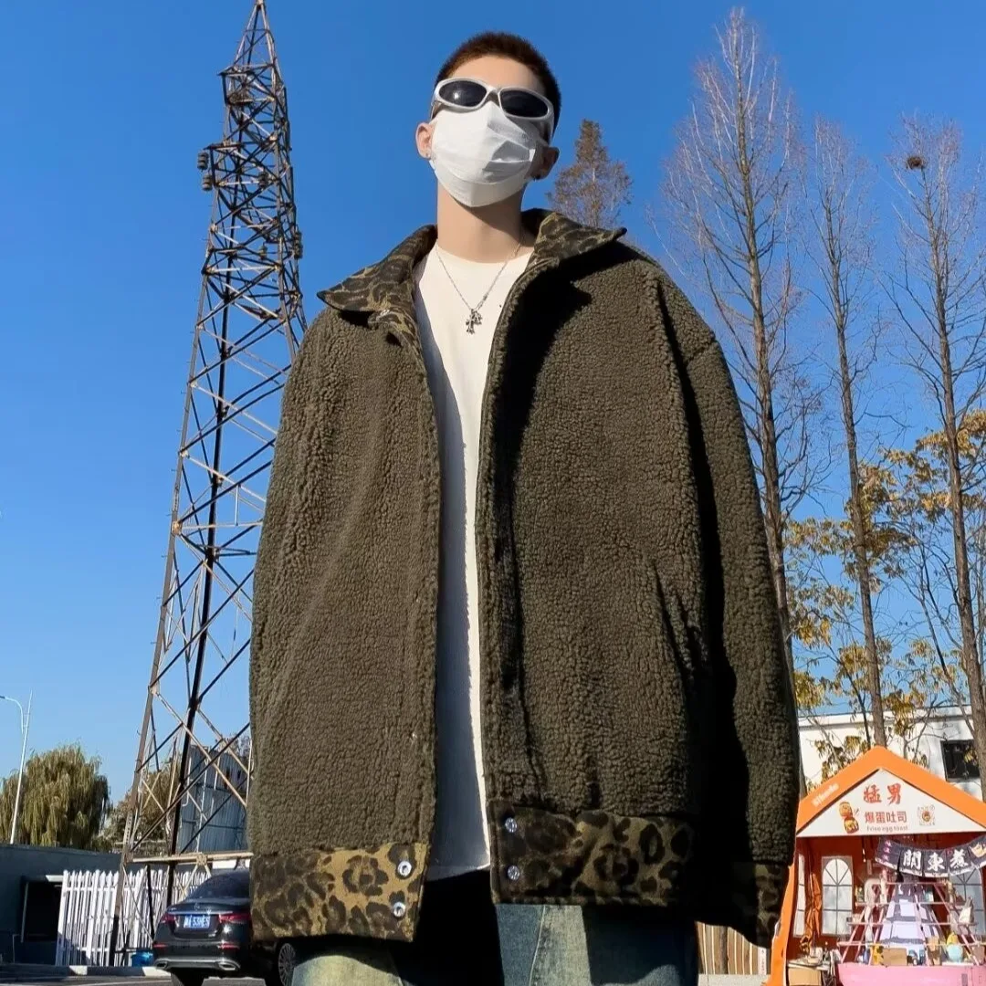 ARENS леопардовая стеганая куртка мужская зимняя модная двусторонняя имитация