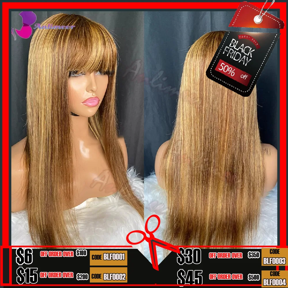 

Парик хайлайтер шоколадно-коричневый хайлайтер медовые блонд цветные парики человеческие волосы прямые человеческие волосы парики с челк...