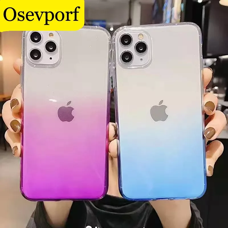 

Gradient Color Phone Case For iPhone 13 12 11 Pro Max XR X XS Max SE Ultra Thin Funda for iPhone 6S 7 8 Plus Soft TPU Back Cover