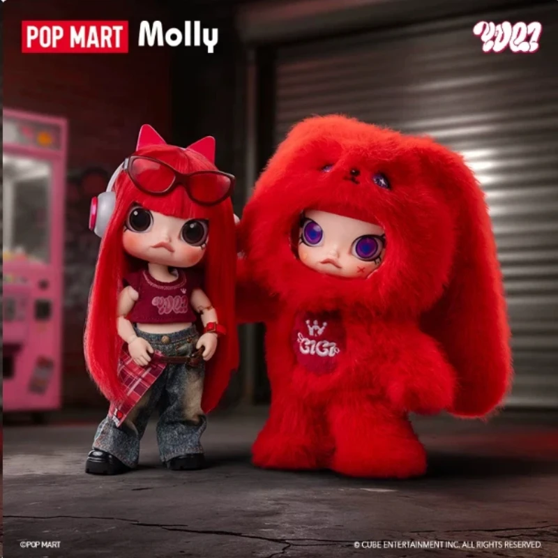Фото Оригинальная фигурка Pop Mart Molly × Yuqi, масштаб 1/8, шарнирная, коллекционная, подарок, таинственная коробка-сюрприз №2