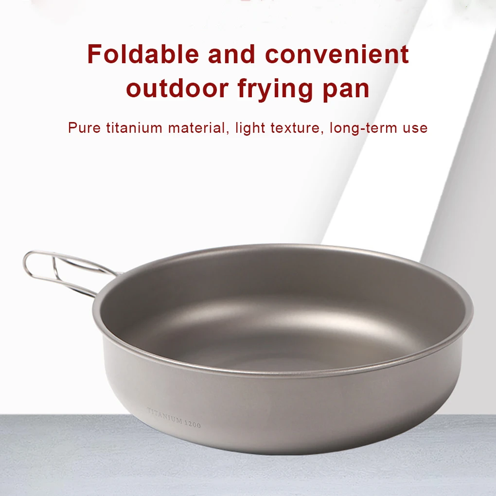 

Wok Outdoor Cookware Tableware Utensils Pure Titanium Camping Supplies
