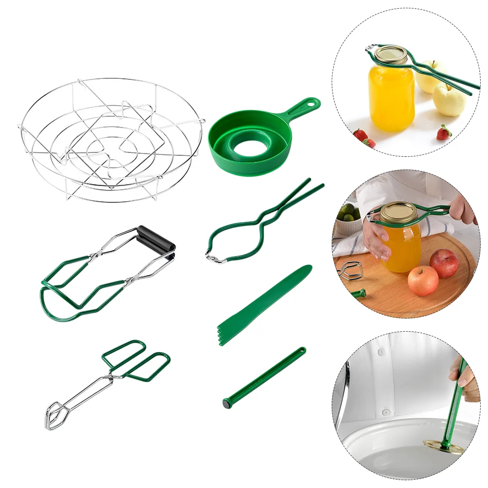 

1 Set Useful Canning Tool Kit Practical Jam Jar Lifters Canning Tongs (Green)