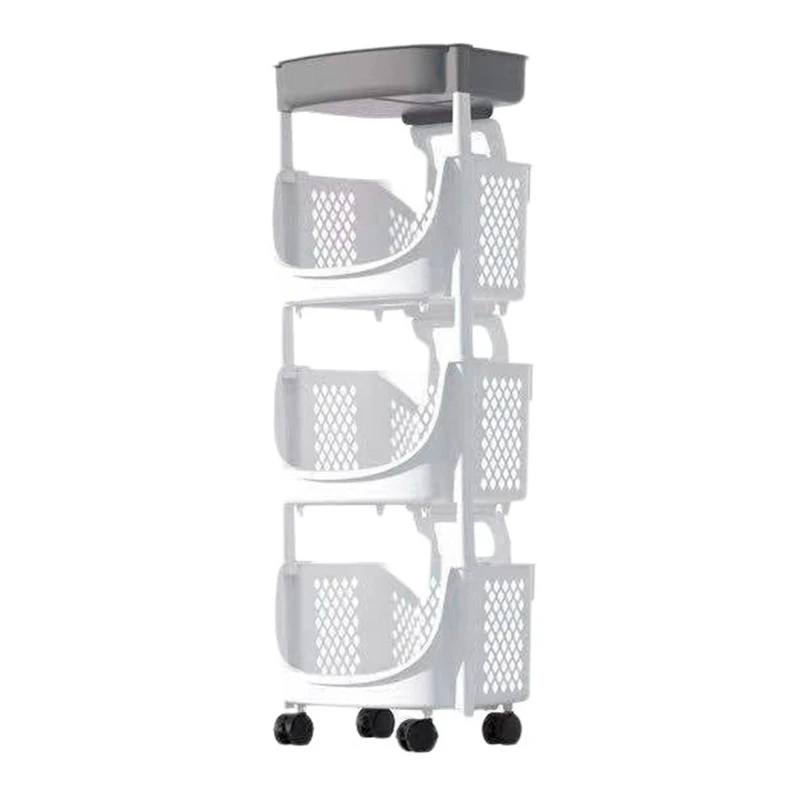 

Kitchen Storage Vegetable Basket Basket Multifunctional Shelves Home Kitchen Organizer Storage Container(White)