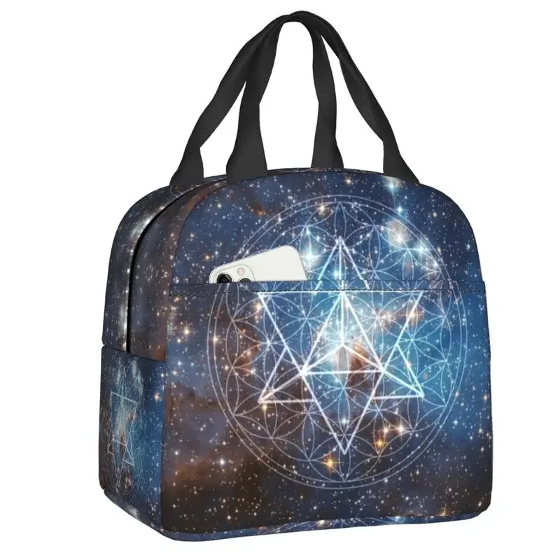 

In Flower Of Life Resuable Lunch Boxes Leakproof Sacred Geometry Geometric Space Cooler Thermal Food Insulated Lunch Bag