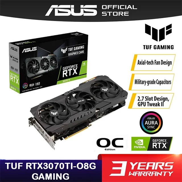 

ASUS TUF RTX3070-O8G-V2-GAMING / RTX3070TI 8G / RTX3070 TI O8G GAMING DDR6X 256BIT VGA Card