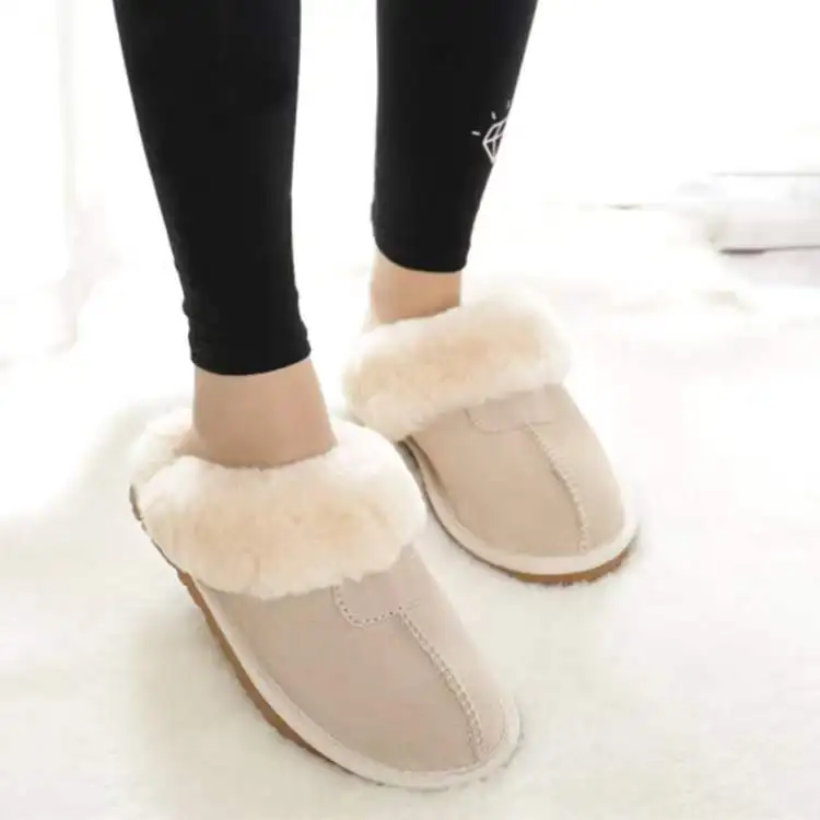 Женские зимние высококачественные домашние тапочки из натуральной воловьей