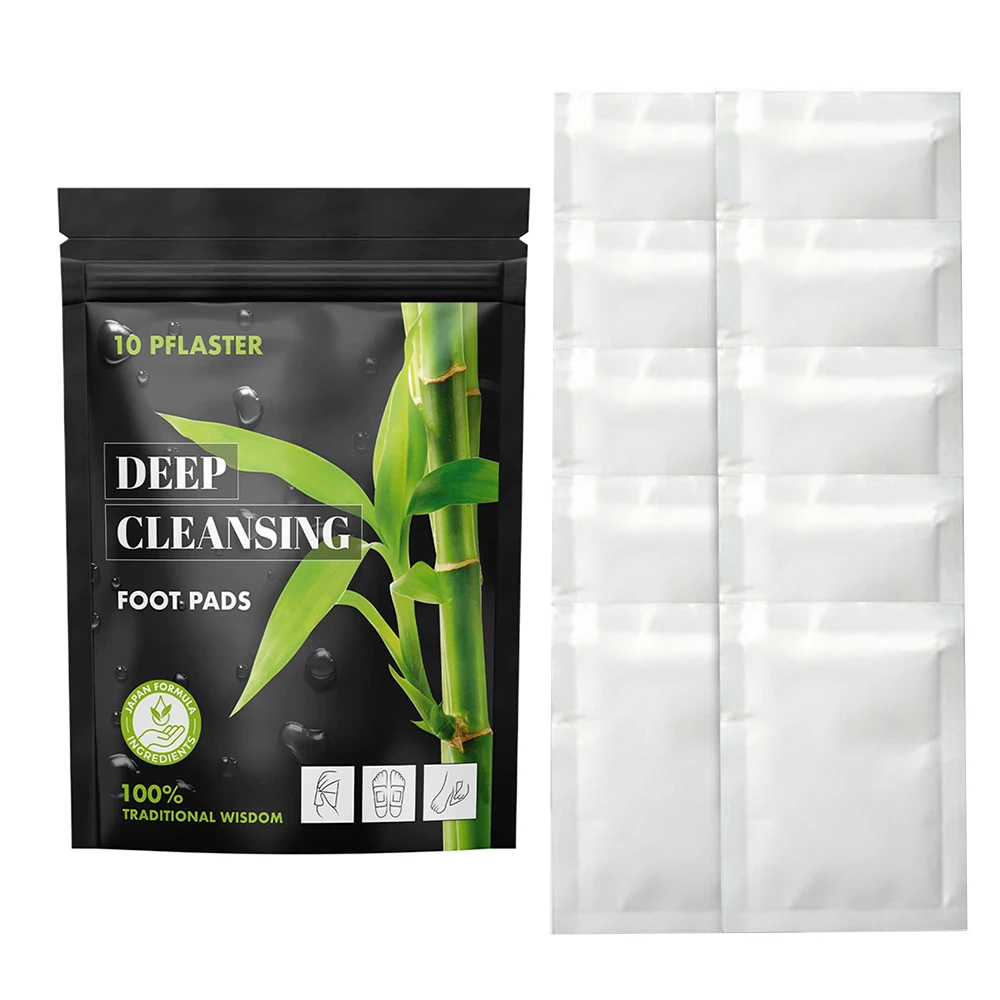 

10Pcs Detox Wormwood Foot Patches Pads Natural Herbal Stress Relief Feet Body Toxins Detoxification Cleansing Pad Health Care