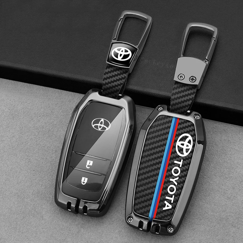 

Car Key Fob Case Cover For Toyota Hilux Fortuner Land Cruiser Camry Coralla Crown Prius Prado RAV4 Highland C HR 2018 Keychain