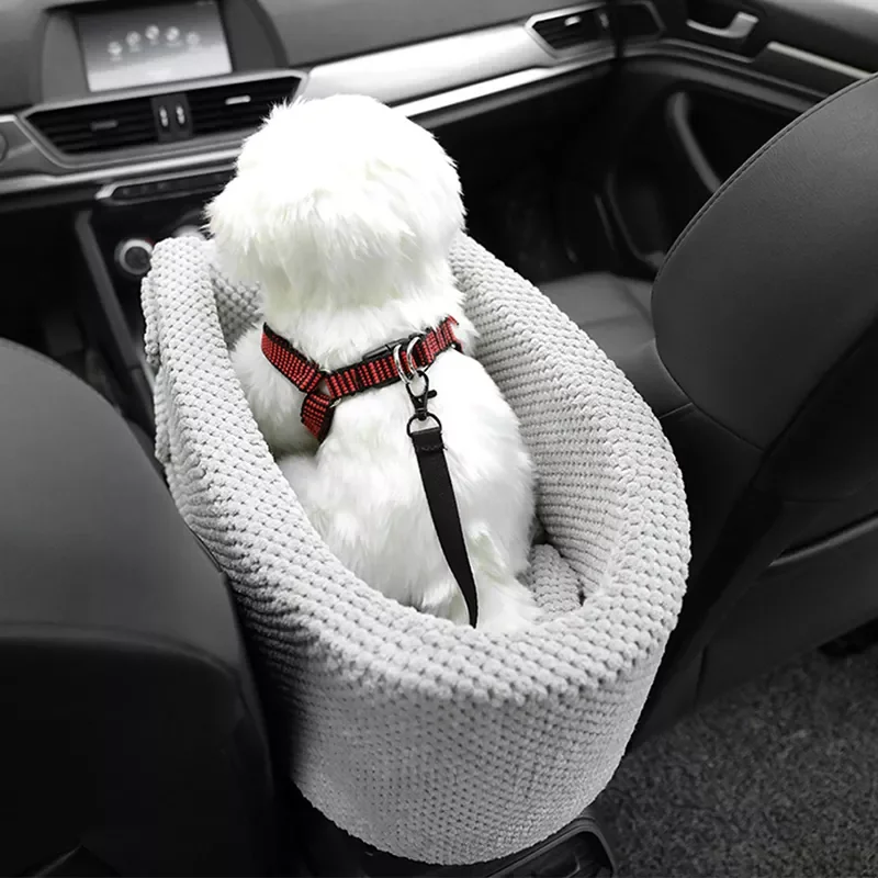 

Portable Pet Dog Car Seat Central Control Nonslip Dog Carriers Safe Car Armrest Box Booster Kennel Bed For Small Cat Dog Travel