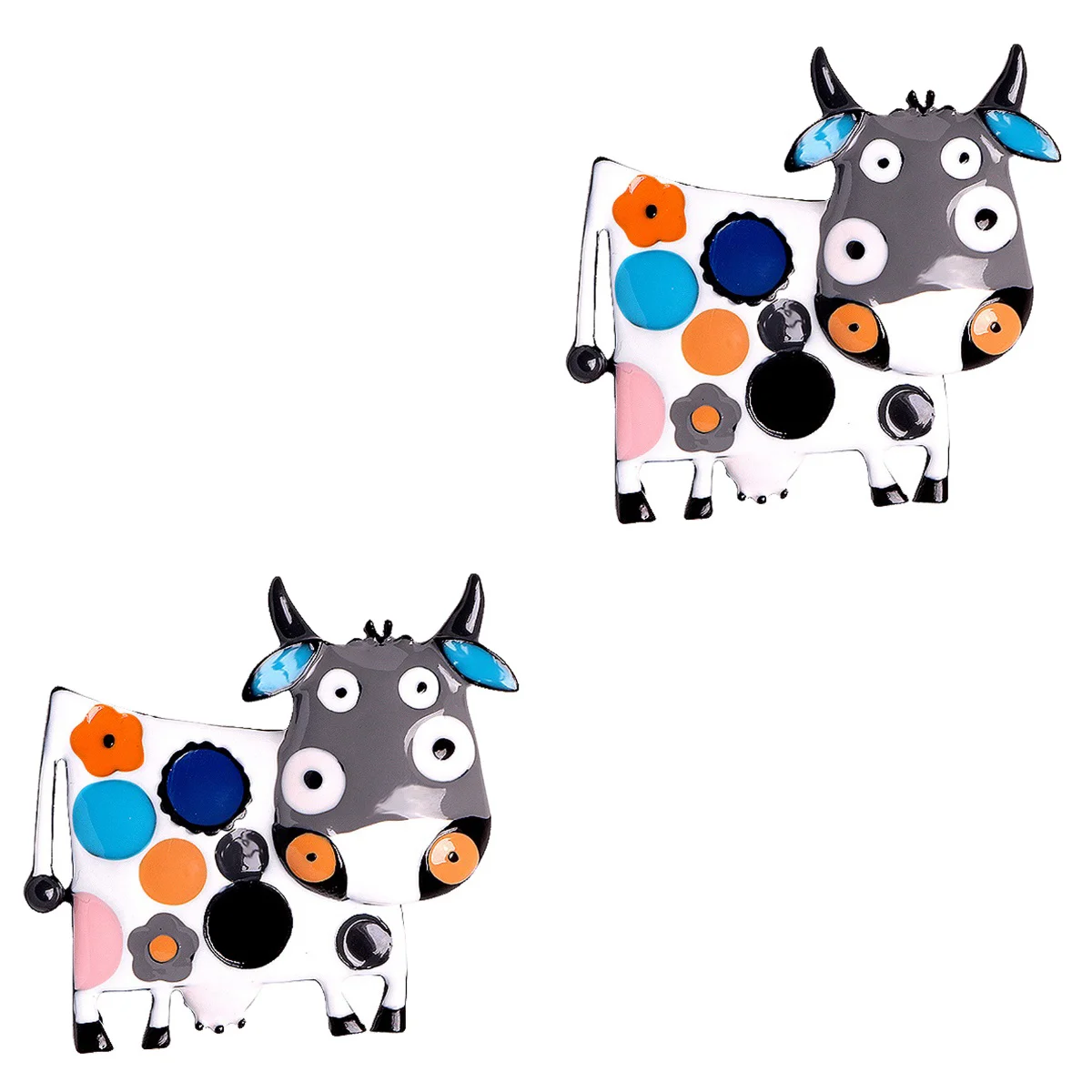 

2 Cow Brooch Student Alloy Brooch Children Breastpin )
