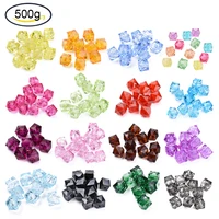 500g 10mm transparent acrylic beads mixed color faceted cube loose spacer beads for jewelry making diy handmade bag wholesale