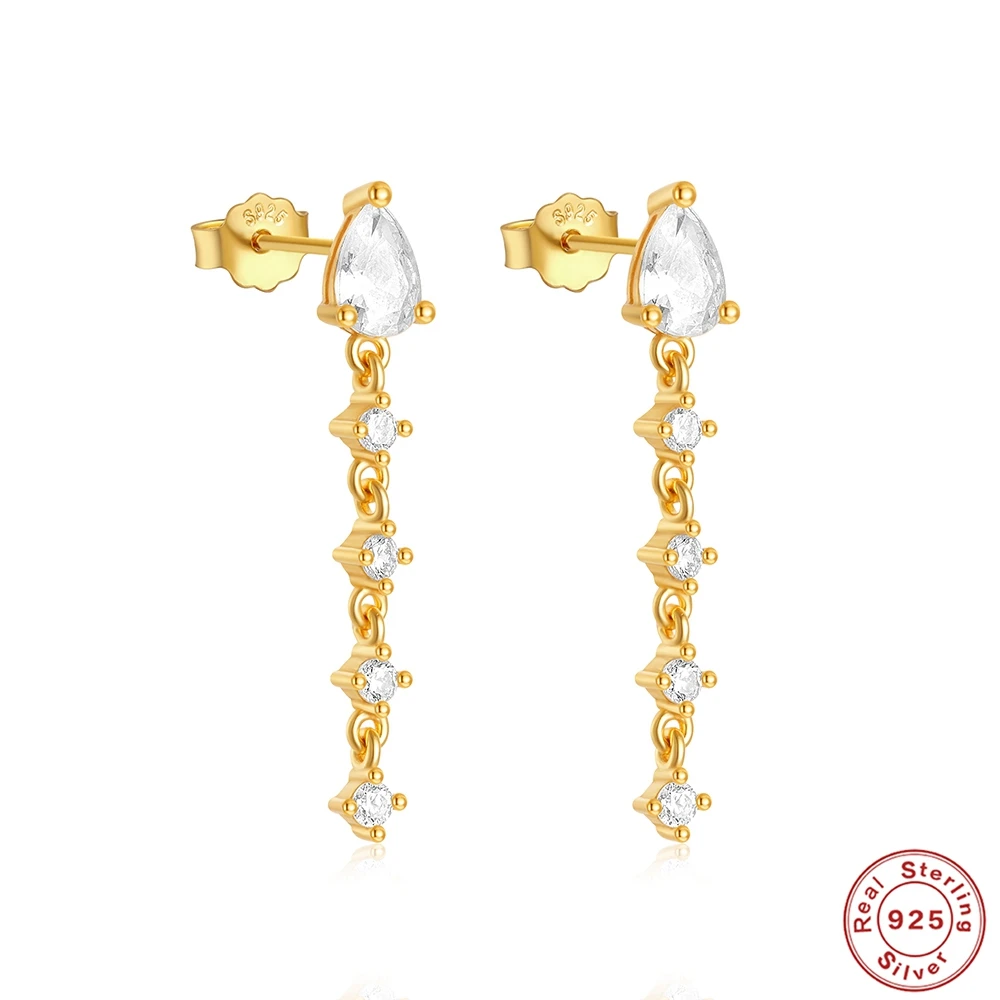 Женские серьги-гвоздики из серебра 925 пробы с фианитом