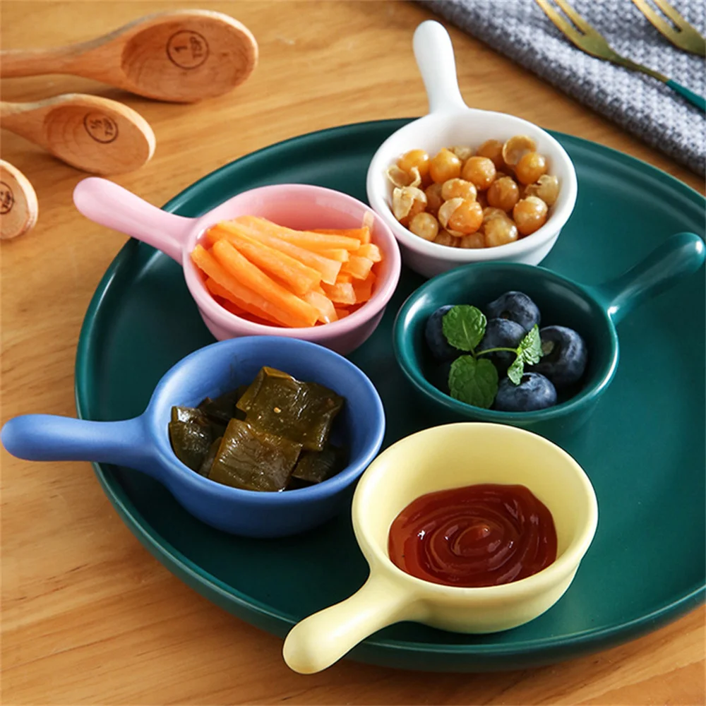 

Thickened Heavy Salad Bowl And Fried Vegetable Plate Multi-purpose Seasoning Plate Creative Sauce Saucer Household Kitchenware