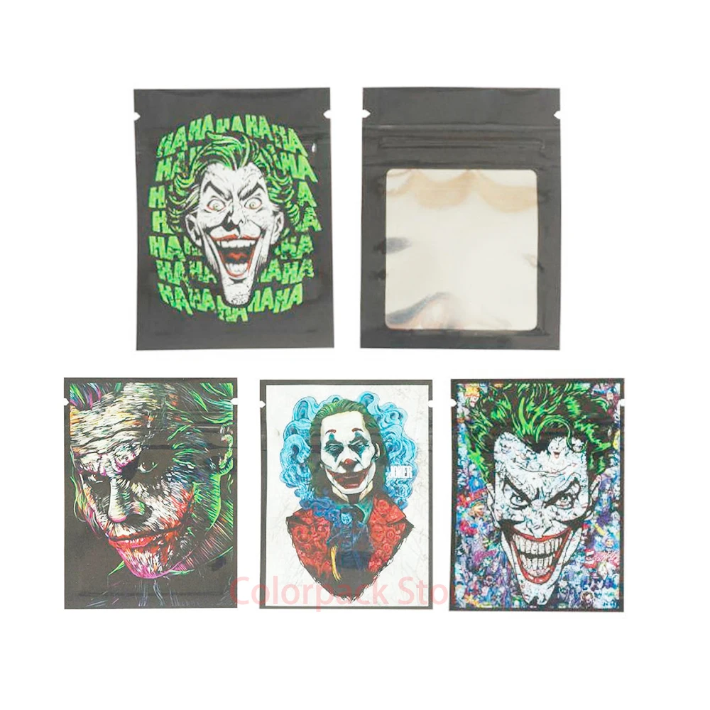 6*8 CM Cartoon Joker Plastic Bags Ziplock Food Packaging Jewelry Small Zip Lock Bags Dustproof Resealable Candy Storage Bag