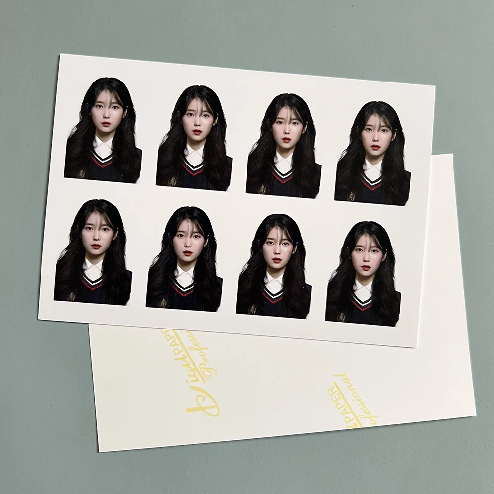 Kpop Idol IU One Inch ID Photo Белый фон Пасфорт Украшение телефона Коллекция подарков для