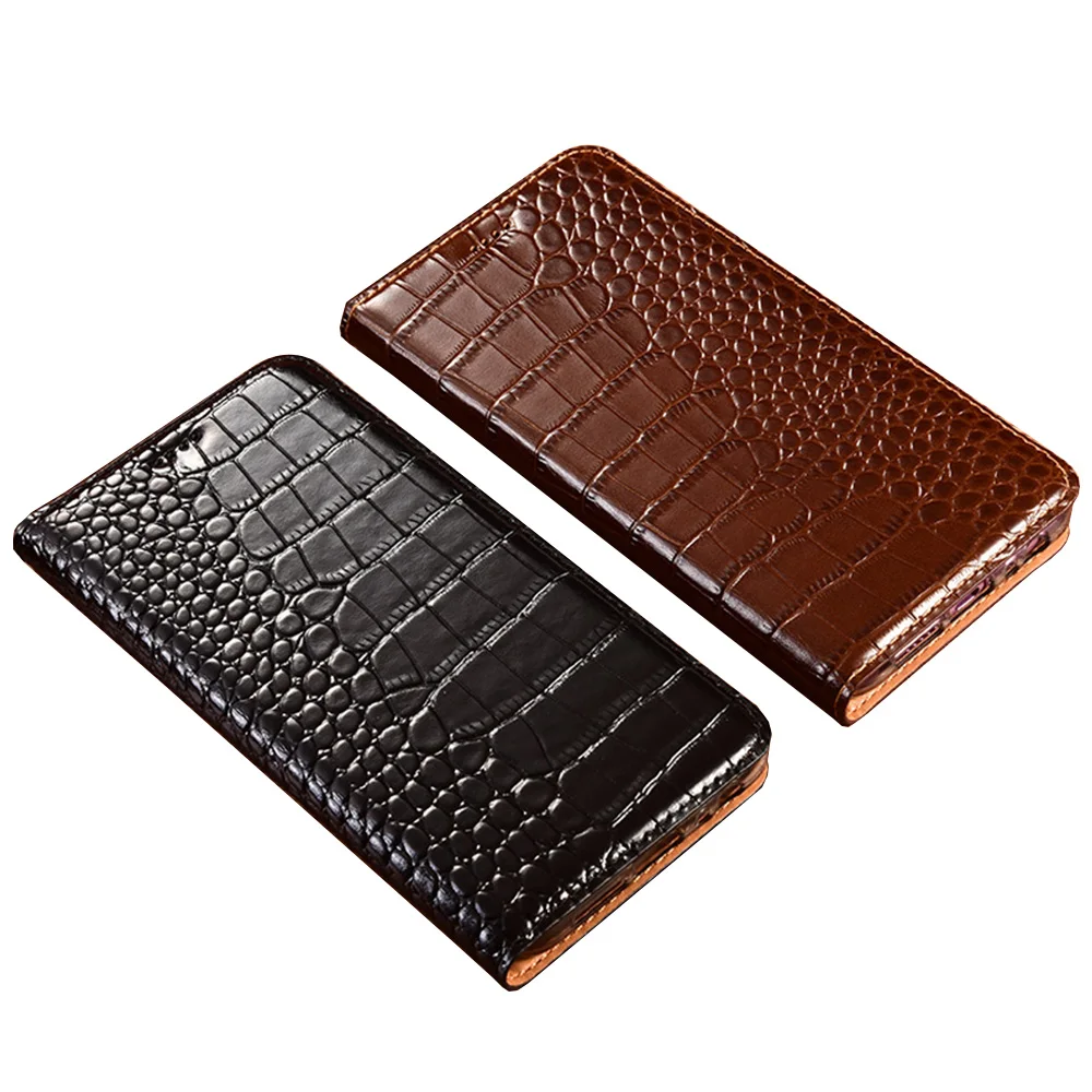 

Crocodile Flip Case For Nokia XR20 X30 X20 X10 8 V 5G UW C300 C31 C30 C21 Plus C20 C12 C10 Natural Leather Magnetic Back Cover