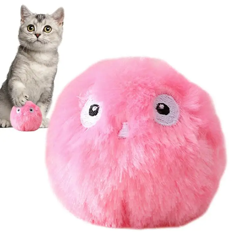 

Pet Smart Cat Toys Interactive Ball Plush Electric Catnip Training Toy Kitten Touch Sounding Pet Product Squeak Toy Cat Ball