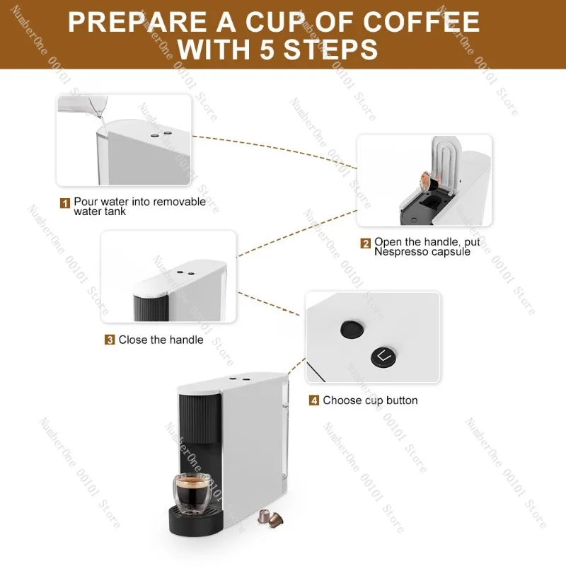 Кофемашина для эспрессо автоматическая дома и офиса маленькая