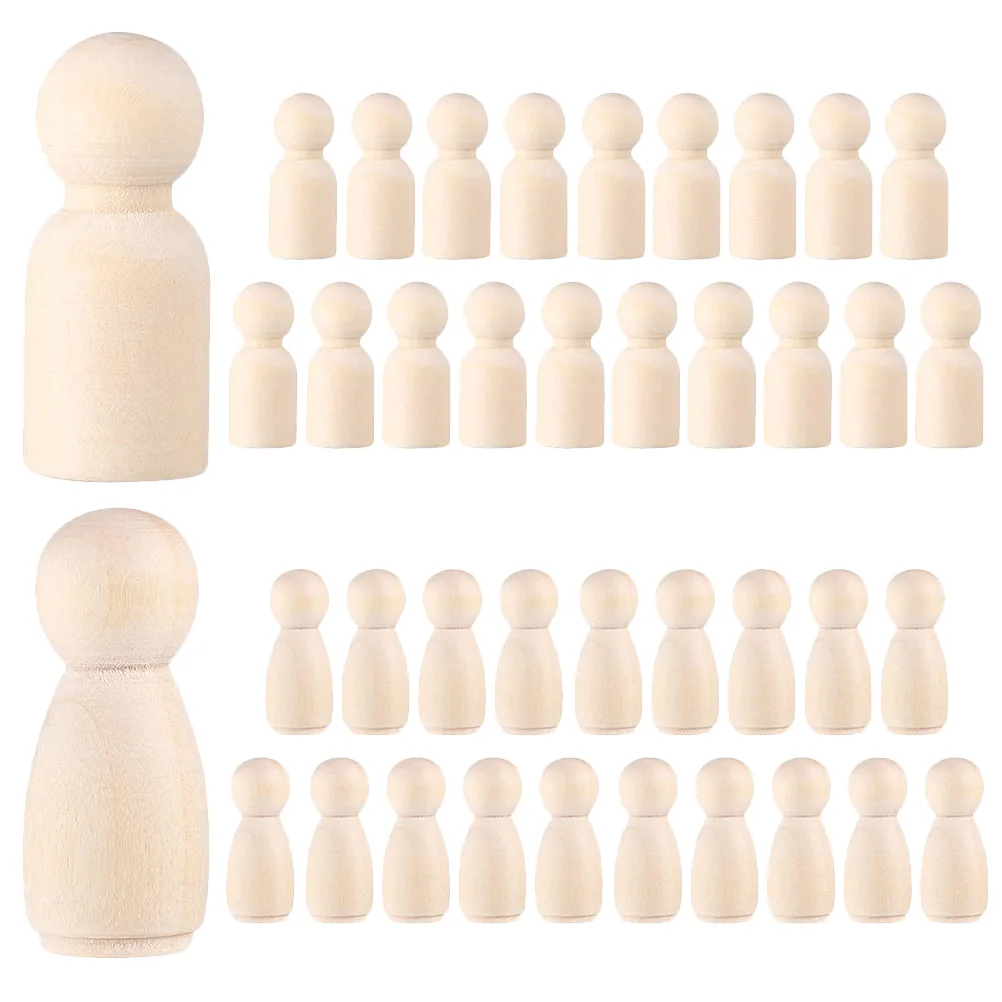 

Wooden Peg Peoplefigures Unfinished Wood Graffiti Unpaintedbody Figure Decorative Family Bodies Painted Painting Toys