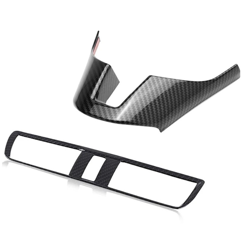

1 Pcs Interior Middle Air Conditioning AC Outlet Vent Cover Trim & 1 Pcs Wheel Decorative Frame Panel Cover Trim