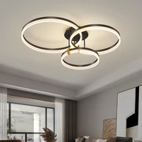 modern minimalist living room glossy led ceiling light bedroom home interior lighting circular ring chandelier ceiling light