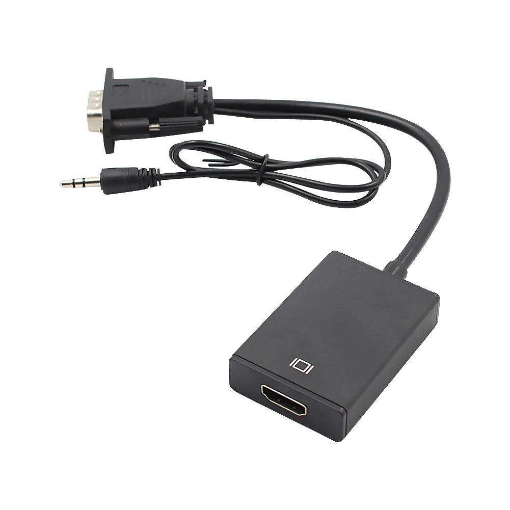 

VGA Male to Monitor Projector PC Laptop TV-Box Female Adapter with 3.5mm Audio Input Cable for PS4 HDTV Laptop