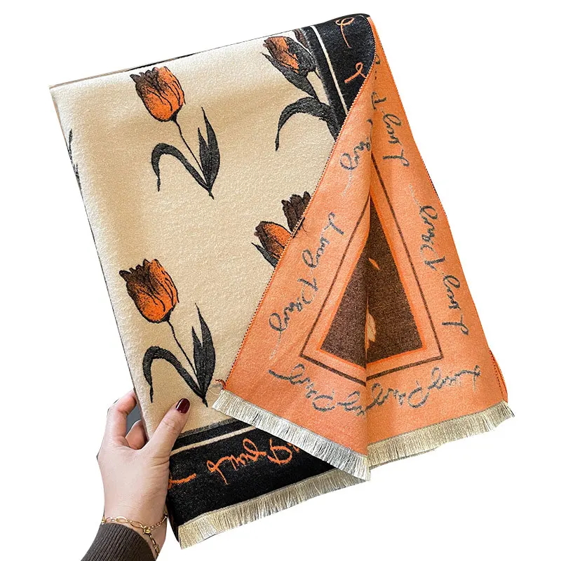 

Зимний шарф для женщин, кашемировые шали и палантины, одеяло Bufanda, фуляр, женские теплые шарфы, новинка 2022, роскошная элегантная Пашмина