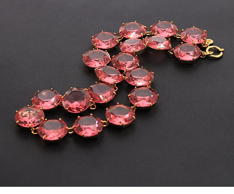 

High - grade crystal clear multi - drop short necklace chain