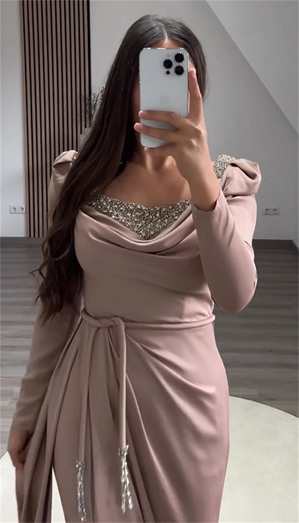 Блестящие платья выпускного вечера по индивидуальному заказу Jewel Sheath Celebrity Sequin Fold