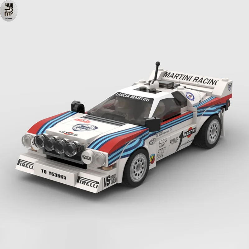 

244PCS Speed Champions MOC Lancia Rally 037 Martini Racing Winner Rallye Monte Carlo 1983 Building Block DIY Toys Birthday Gift