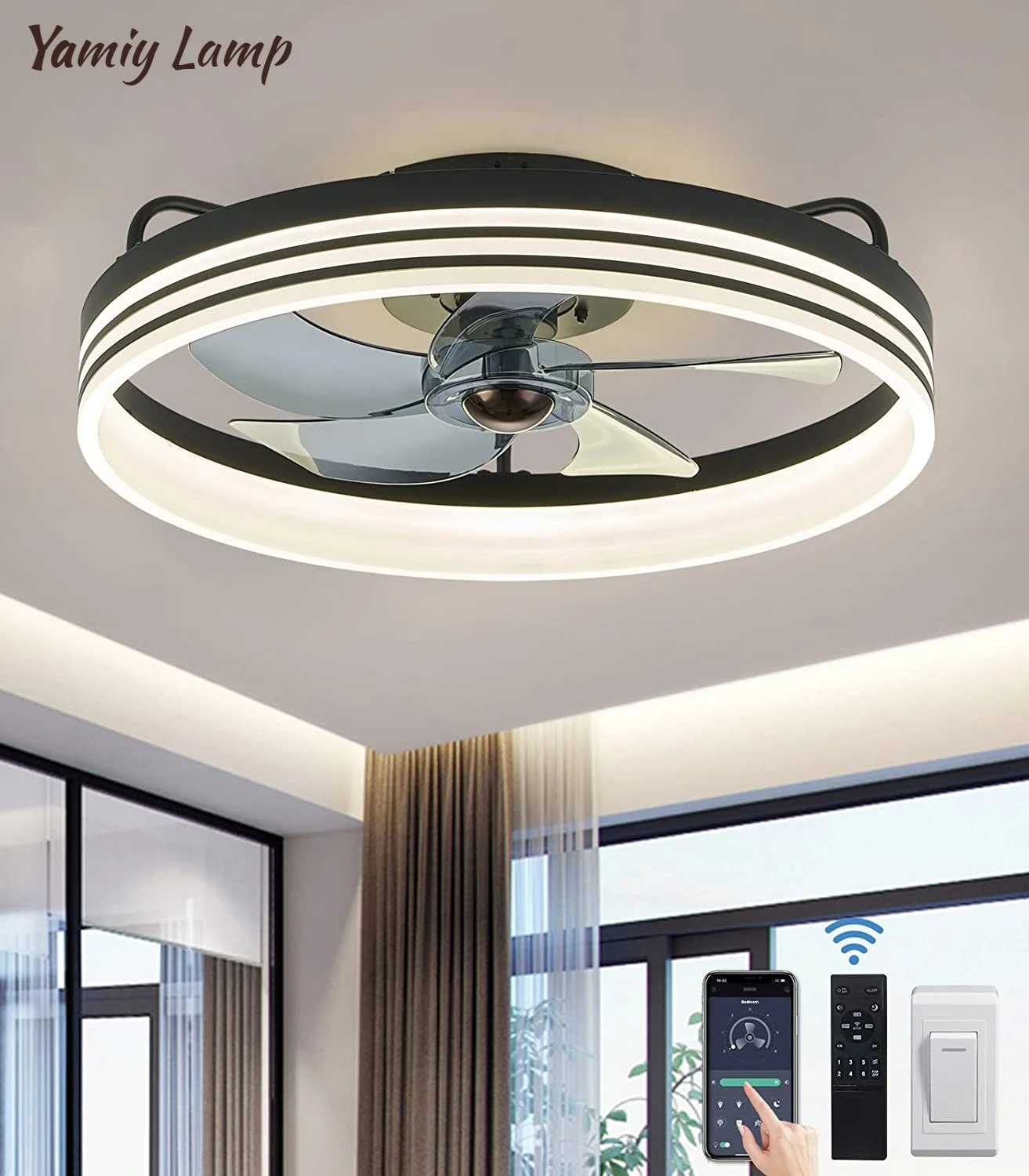 

Modern LED Ceiling Fan Lights Remote Control Smart Ceiling Fans for Living Room Bedroom Indoor Design Decoration Fan Lights